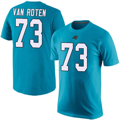 Carolina Panthers Men Blue Greg Van Roten Rush Pride Name and Number NFL Football #73 T Shirt->women nfl jersey->Women Jersey